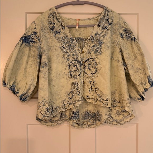 Free People Denim Top - Picture 2 of 4